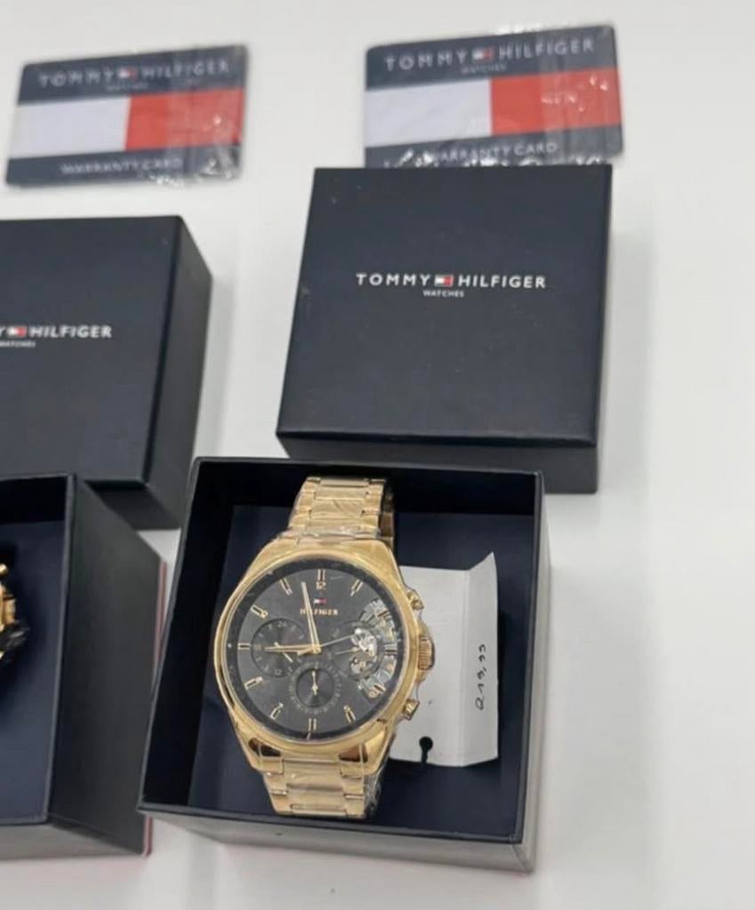 Tommy Hilfiger horloge, Ophalen of Verzenden, Zo goed als nieuw, Goud, Goud