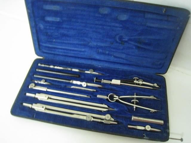 Oude passerdoos HAFF Techniker T VII, binnen velours,+/-1940, Ophalen