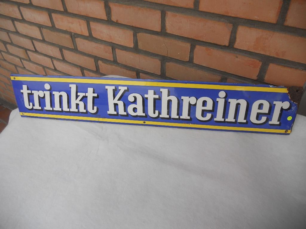 emaille bord "Kathreiner", 1935, nu 69 euro (tot 30/4)), Verzenden, Gebruikt, Reclamebord