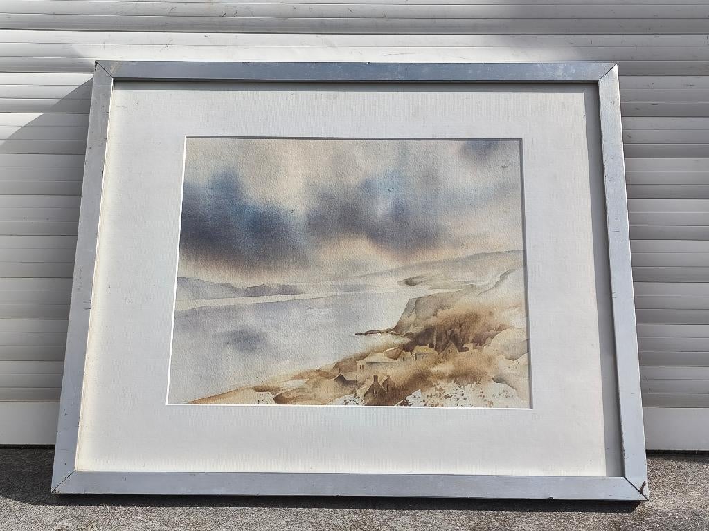 aquarelle paysage signe o feller, Antiquités & Art, Enlèvement ou Envoi