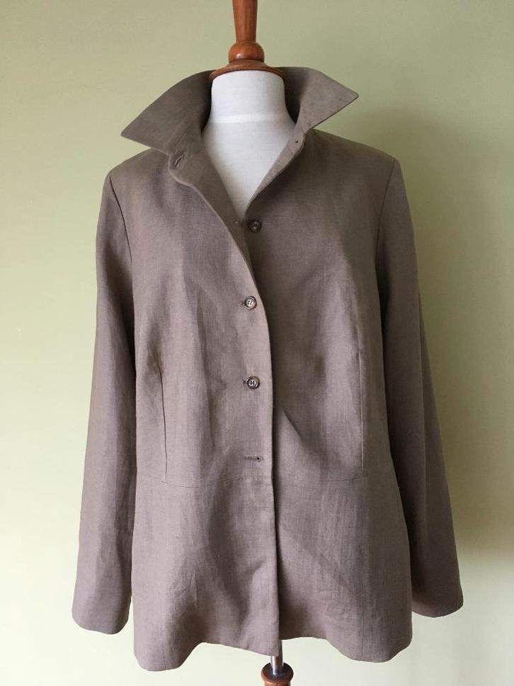 NATAN, halflange linnen vest, maat 50, donderbeige, Vêtements | Femmes, Pulls & Gilets, Comme neuf, Taille 46/48 (XL) ou plus grande