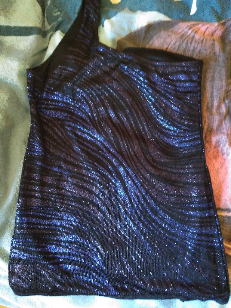 T-shirt de soirée à paillettes, Kleding | Dames, T-shirts, Zwart, Zo goed als nieuw, Pimkie, Zonder mouw