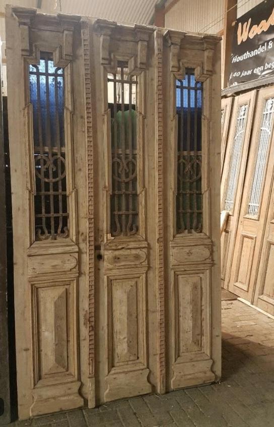 PORTE ANCIENNE À 3 VOIES 152 X 262 CM EN BOIS ET PIERRES !, Enlèvement