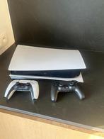 PlayStation 5 met 2 controllers, Games en Spelcomputers, Spelcomputers | Sony PlayStation 5, Ophalen, Zo goed als nieuw, Playstation 5 Digital