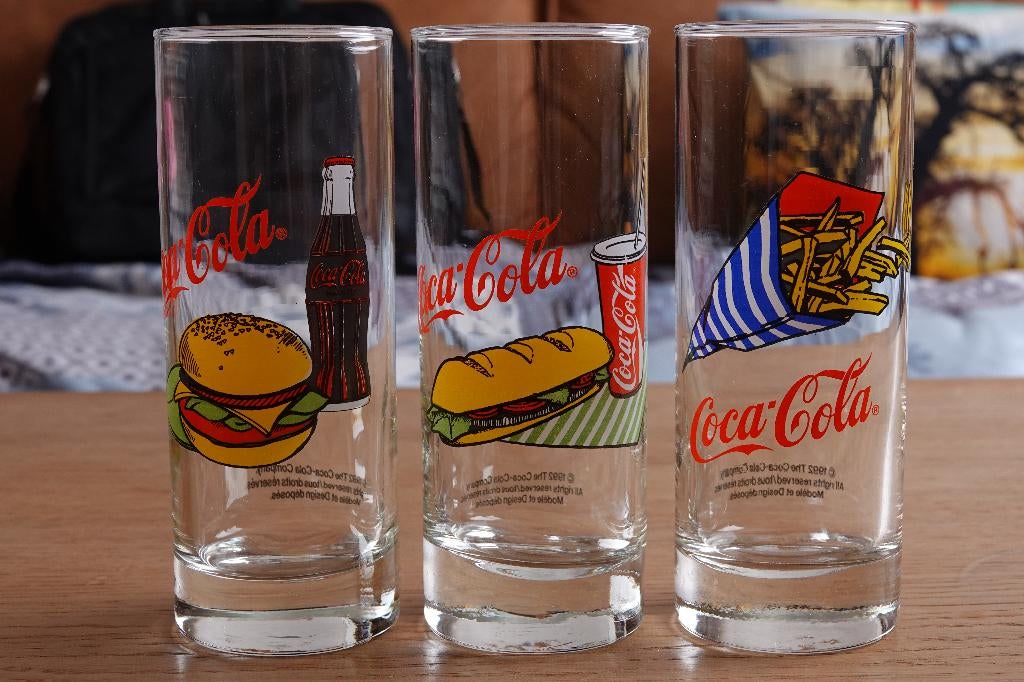 Coca cola glazen 3 stuks nieuw origineel, Ophalen of Verzenden, Nieuw, Frisdrankglas