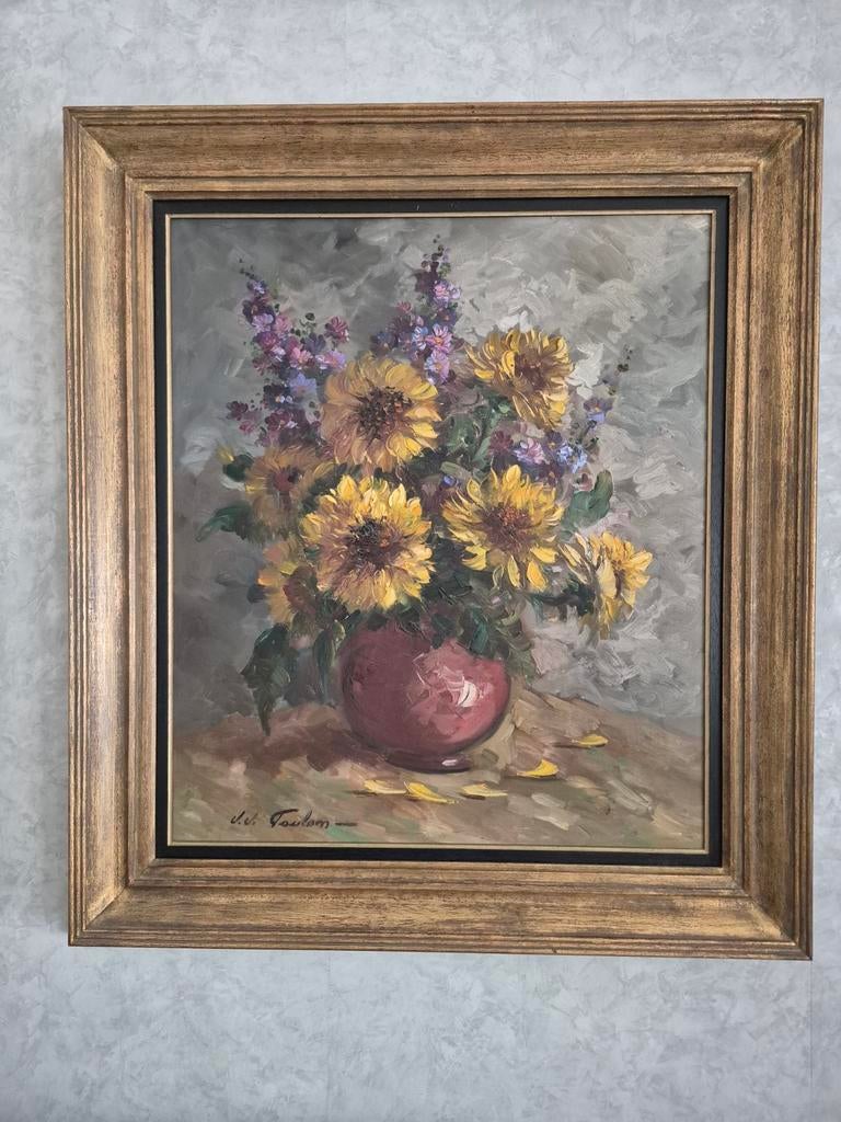 Schilderij Zonnebloemen J.J. Toulon XL, Ophalen