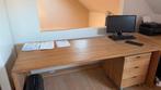 Bureau in massief hout + ladeblok, Huis en Inrichting, Ophalen, Zo goed als nieuw, Bureau