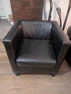 Fauteuil club en cuir noir, Maison & Meubles, Moins de 75 cm, Comme neuf, Enlèvement, 50 à 75 cm