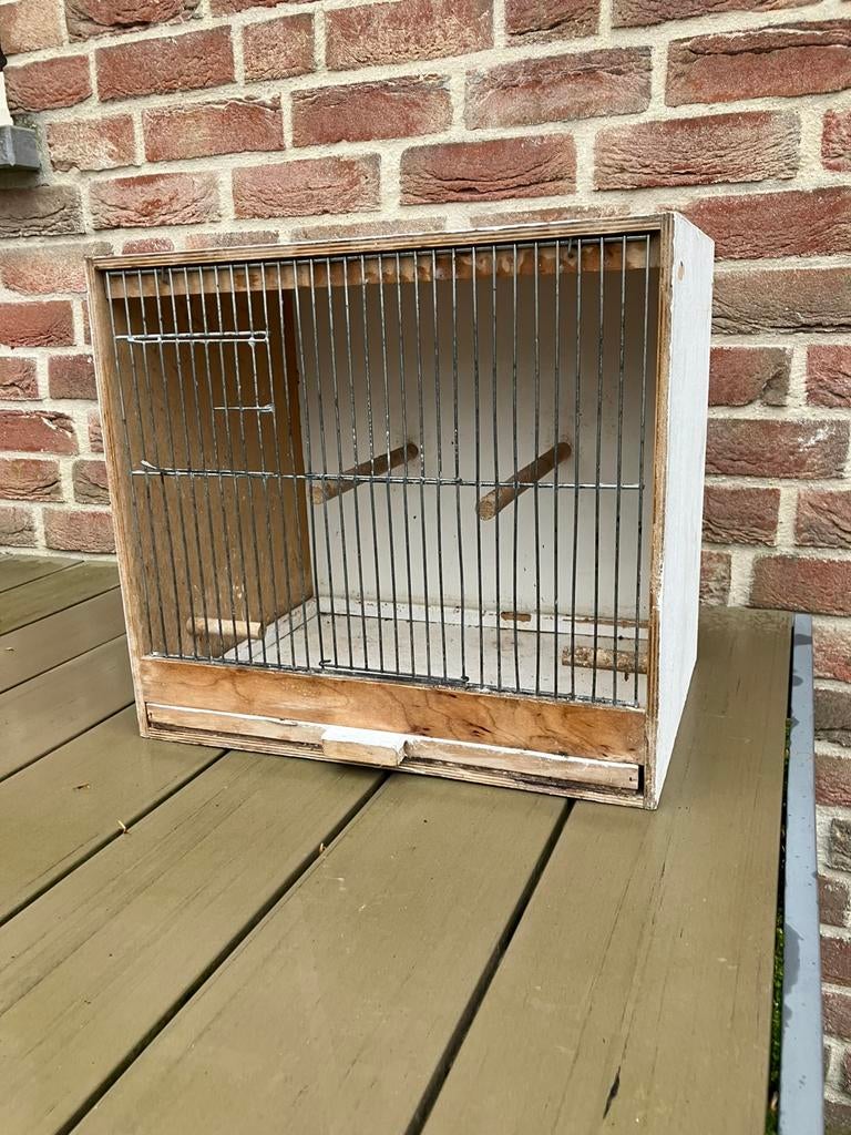 HOUTEN VOGELKOOI/ VERVOERKOOI  VOOR KANARIE-PARKIET 15 EURO, Enlèvement, Comme neuf, Bois, Cage à oiseaux