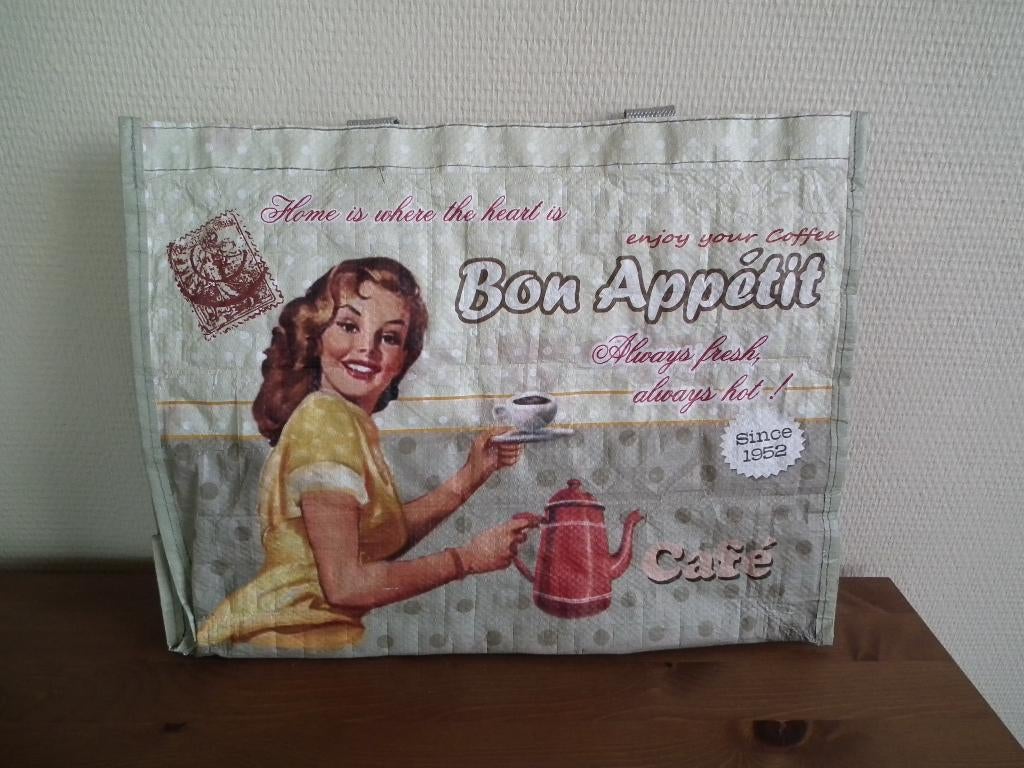 Sac de courses réutilisable (Bon appétit) 39 x 30 cm, Envoi, Utilisé, Autres couleurs, Autres types