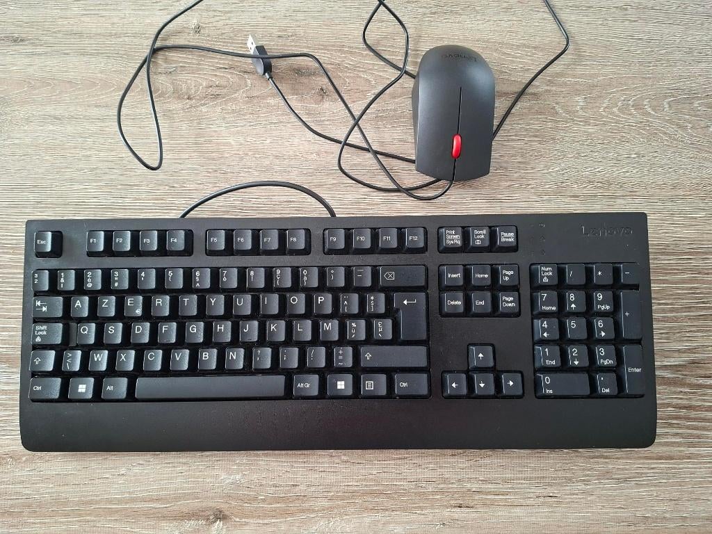 Keyboard Azerty met muis Lenovo, Azerty, Ophalen of Verzenden, Zo goed als nieuw, Bedraad