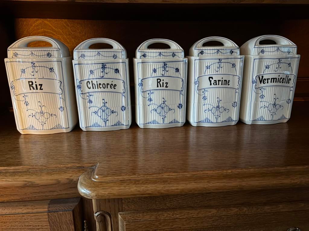 Bocaux de rangement vintage en porcelaine, Antiquités & Art, Enlèvement