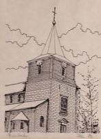 pentekening 1980 Kerktoren van Bierbeek, Ophalen of Verzenden