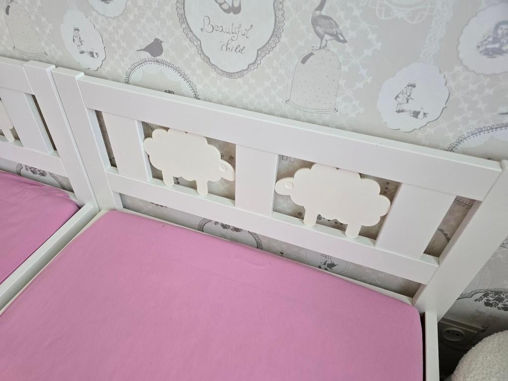 Peuterbed met matras & lattenbodem 2 stuks, Gebruikt, 70 tot 85 cm, 160 tot 180 cm, Ophalen