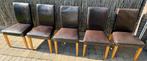 6 stoelen in goede staat., Maison & Meubles, Chaises, Enlèvement, Synthétique, Brun, Cinq, Six Chaises ou plus