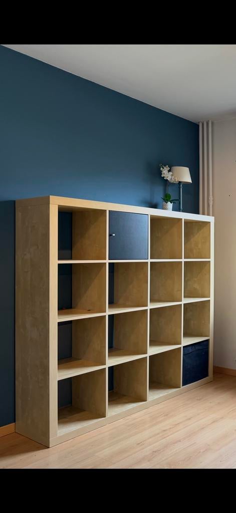 Ikea Kallax kast 4x4 mét bureau uitbreiding, Huis en Inrichting, Ophalen, Gebruikt