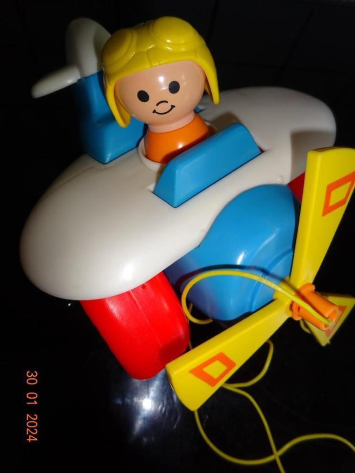 Fisher Price vliegtuigje,geel trektouwtje*VINTAGE*NIEUWSTAAT, Kinderen en Baby's, Speelgoed | Fisher-Price, Duw- of Trekspeelgoed