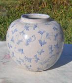 vase boule terre cuite émaillée bleu  sur fond blanc, Enlèvement ou Envoi
