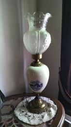 Antieke koper/porselein/glas lamp, Ophalen