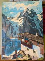 Schilderij A. Sauvage 1943. 60x42., Antiek en Kunst, Ophalen