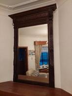 Miroir ancien en chêne brun, Antiquités & Art, Enlèvement, Rectangulaire, 50 à 100 cm, 100 à 150 cm