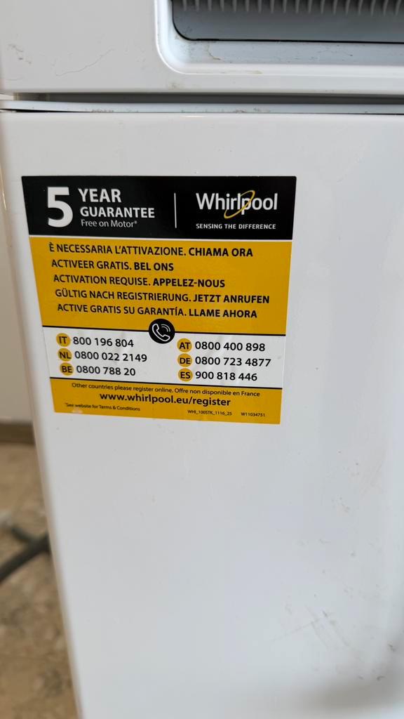 Top wasmachine van 7 kg — Whirlpool TDLR 70210, Elektronische apparatuur, Wasmachines, Gebruikt, Ophalen