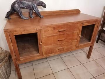 Antiek Massief teak buffetkast / dressoir beschikbaar voor biedingen