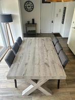 table a manger et les 6 chaises, Huis en Inrichting, Complete eetkamers, Ophalen, Gebruikt, Gris, 4 tot 6 stoelen