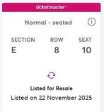 1 ticket Jamiroquai ING ARENA - Brussel 29/11/2025, Tickets en Kaartjes, Eén persoon, November
