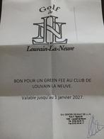 Greenfee golf Louvain-La-Neuve, Sport en Fitness, Golf, Ophalen, Nieuw, Overige typen