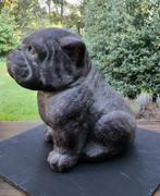 Hond. Engelse buldog. Hoogte 42 cm. Kunststof., Tuin en Terras, Ophalen of Verzenden, Zo goed als nieuw, Kunststof, Dierenbeeld