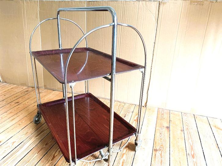 Desserte / trolley de service vintage, Maison & Meubles, Tables | Dessertes, Utilisé, 25 à 50 cm, 50 à 100 cm, Rectangulaire, Métal