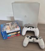PS4 Slim Blanche, 1TB, 2 Manettes, 6 jeux, Games en Spelcomputers, Spelcomputers | Sony PlayStation 4, Ophalen, Met games, Met 2 controllers