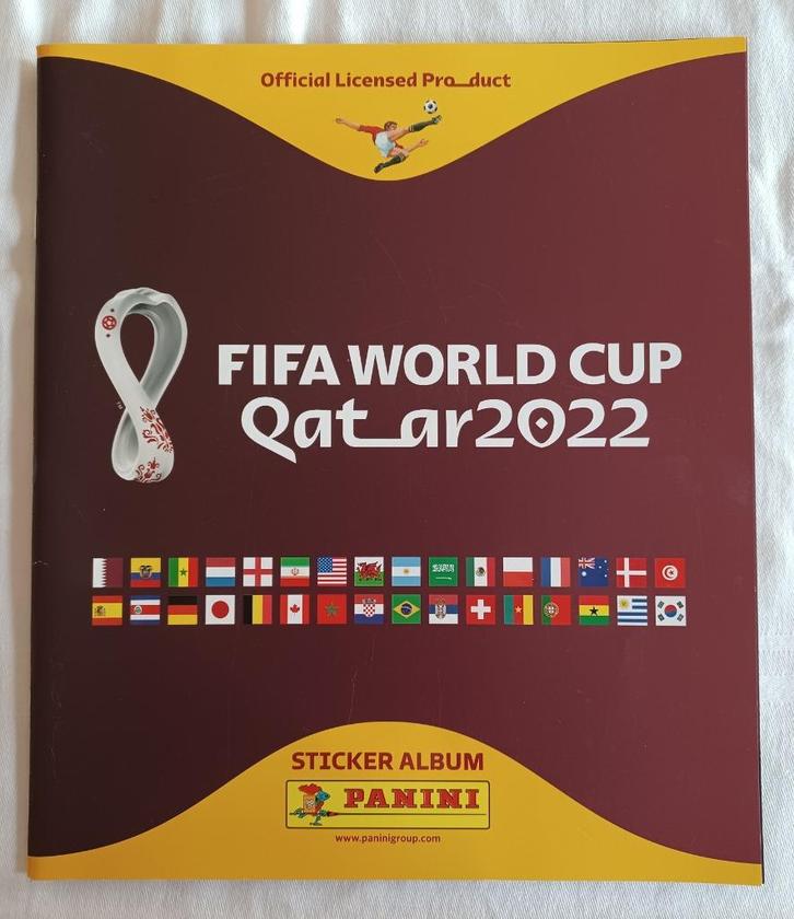 WK 2022 Panini album met 6 stickers, Hobby en Vrije tijd, Stickers en Plaatjes, Zo goed als nieuw, Stickers en Plaatjes, Ophalen of Verzenden