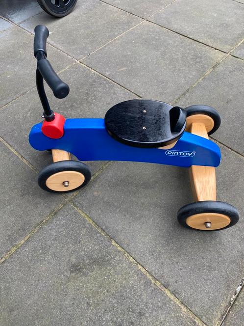 Houten driewieler/ Blue trike loopfiets  Pintoy, Kinderen en Baby's, Speelgoed | Houten speelgoed, Zo goed als nieuw, Ophalen