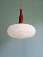 Ophanging in witte opaline en teakhout, Scandinavische stijl, Antiek en Kunst, Ophalen of Verzenden