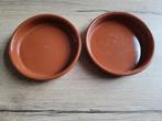 2 bruine ronde ovenschalen, Ophalen of Verzenden, Zo goed als nieuw