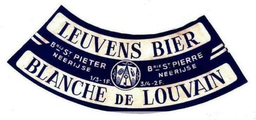 Oud bier etiket  super blanche de louvain Neerysche, Verzamelen, Biermerken, Nieuw, Overige typen, Overige merken, Ophalen of Verzenden