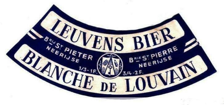 Oud bier etiket  super blanche de louvain Neerysche, Verzamelen, Biermerken, Nieuw, Overige typen, Overige merken, Ophalen of Verzenden
