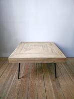 ZEN Salontafel in exotisch hout en metaal -, 50 tot 100 cm, Vierkant, Zo goed als nieuw, Metaal