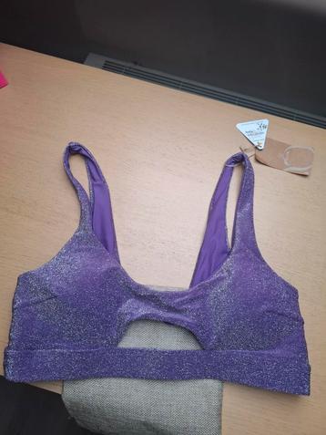 Neuf brassière mauve lurex L beschikbaar voor biedingen