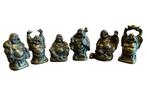 Lot de 6 figurine de Bouddha rieur en bronze patine verte., Enlèvement, Comme neuf