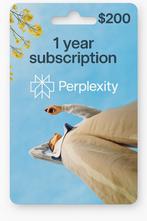 Perplexity Gift Card 250 Euro - 1 jaar Pro, Eén persoon, Overige typen