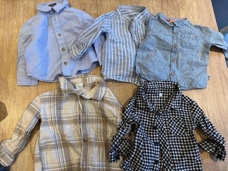 5 hemdjes, Kinderen en Baby's, Babykleding | Maat 74, Zo goed als nieuw, Jongetje, Overhemdje of Bloesje, Ophalen