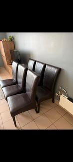 6 leren stoelen, Huis en Inrichting, Stoelen, Ophalen, Zo goed als nieuw, Leer