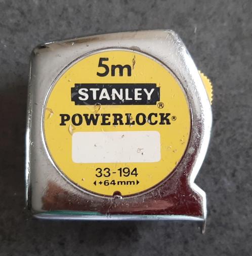 Te koop: Handige "Stanley" Powerlock 5m., Doe-het-zelf en Bouw, Meetapparatuur, Gebruikt, Ophalen