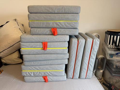 4x Ikea SLÄKT Poef/matras, vouwbaar, grijs/oranje, Kinderen en Baby's, Kinderkamer | Bedden, Zo goed als nieuw, Matras, Ophalen