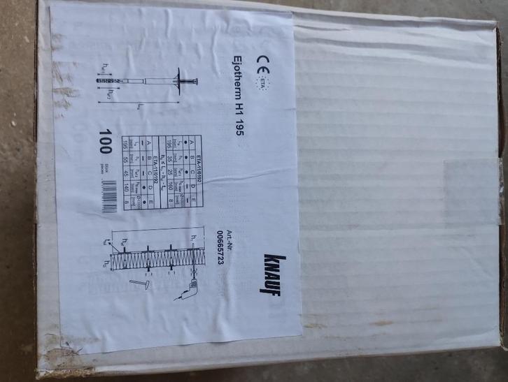 KNAUF SLAGPLUG H1 ECO 195 (100ST), Doe-het-zelf en Bouw, Isolatie en Afdichting, Nieuw, Muurisolatie, Overige materialen, 12 cm of meer