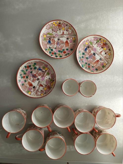 Service à café/thé chinois en porcelaine - 14 pièces, Antiquités & Art, Antiquités | Services (vaisselle) pièces, Enlèvement ou Envoi