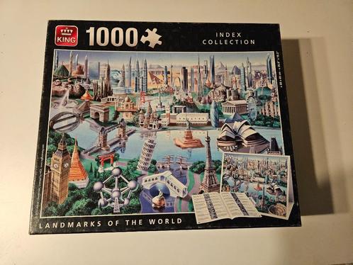 Puzzel King 1000 stukjes Landmarks of the world, Hobby & Loisirs créatifs, Sport cérébral & Puzzles, Utilisé, Puzzle, 500 à 1500 pièces